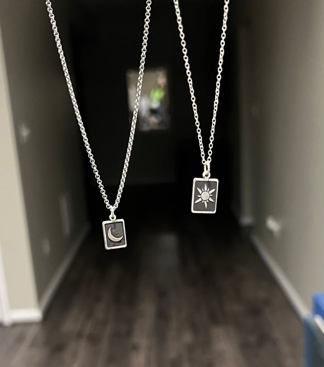 Sun and Moon Couple Necklace Set