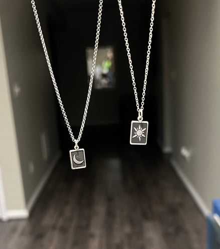 Sun and Moon Couple Necklace Set