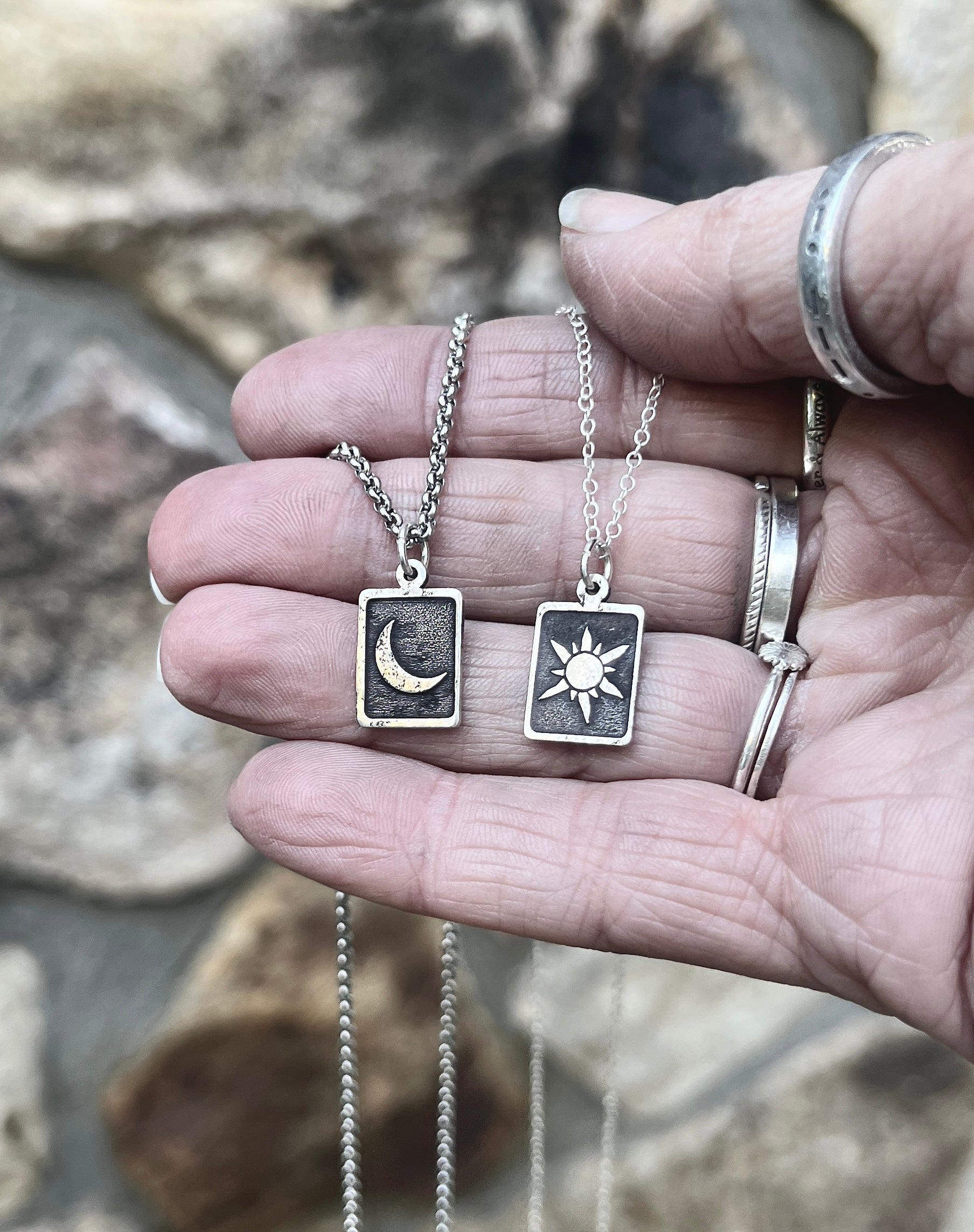 Sun and Moon Couple Necklace Set