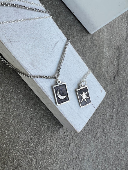 Sun and Moon Couple Necklace Set