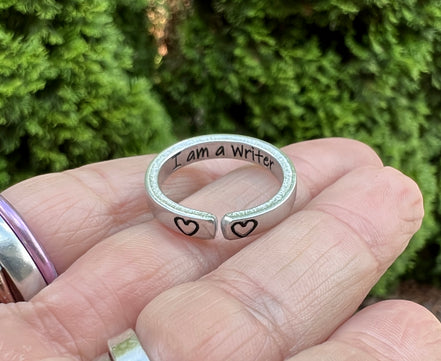 I am a Writer Ring, Aluminum and Adjustable