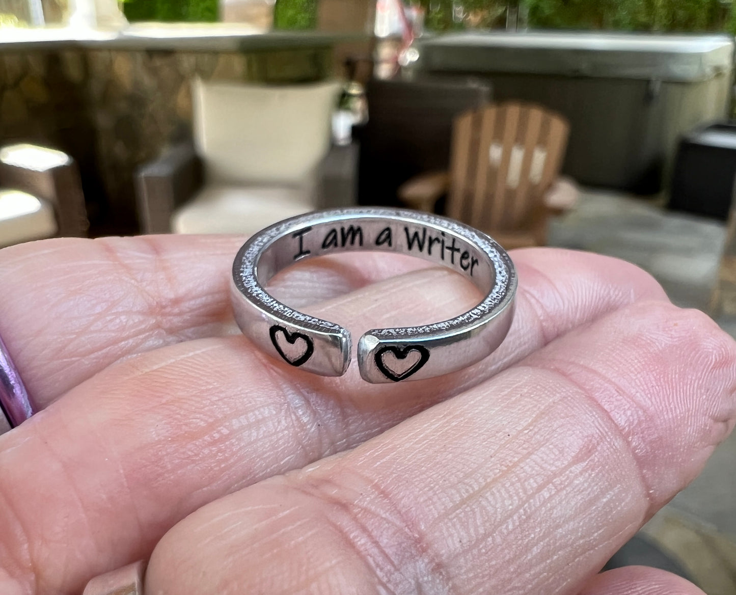 I am a Writer Ring, Aluminum and Adjustable