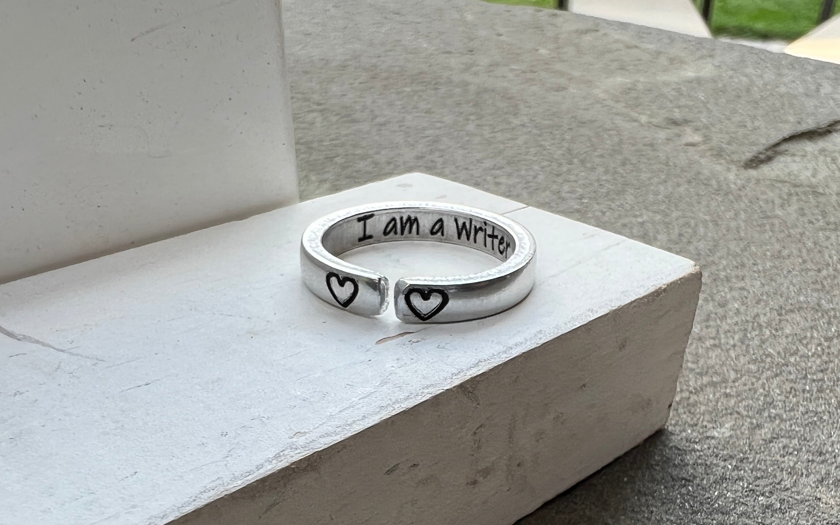 I am a Writer Ring, Aluminum and Adjustable