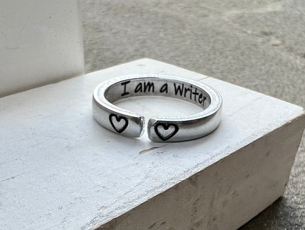 I am a Writer Ring, Aluminum and Adjustable