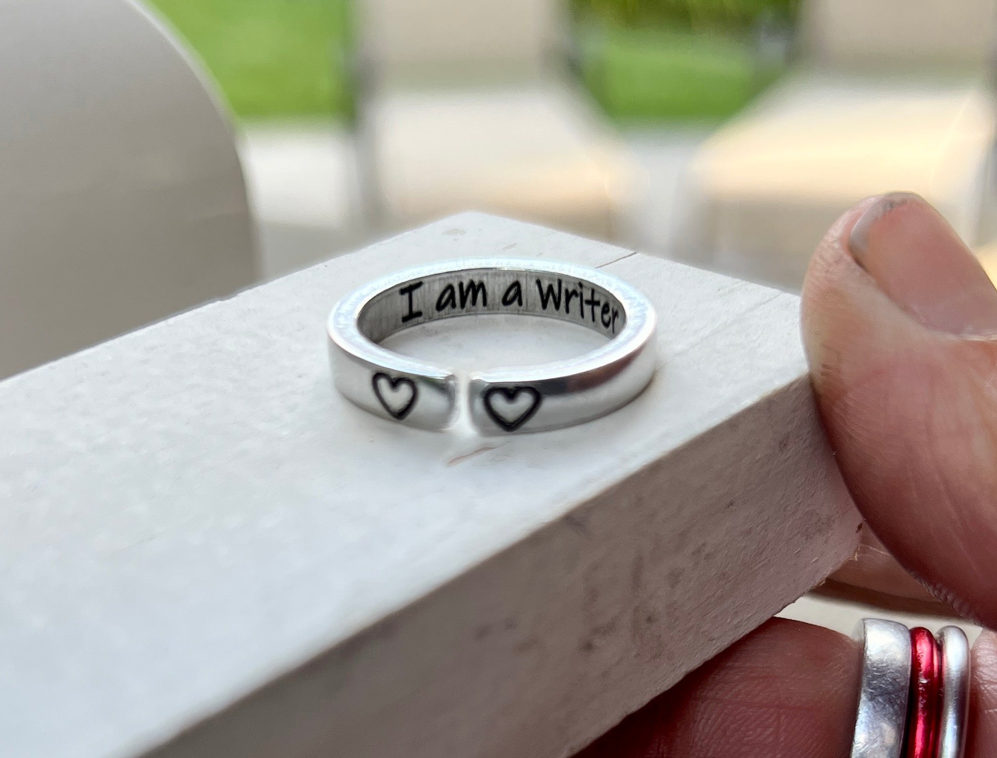 I am a Writer Ring, Aluminum and Adjustable