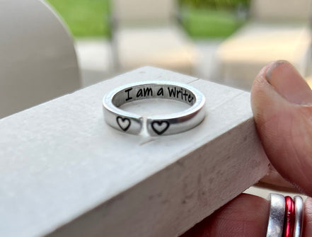 I am a Writer Ring, Aluminum and Adjustable