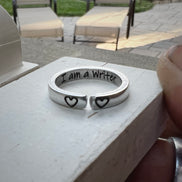 I am a Writer Ring, Aluminum and Adjustable