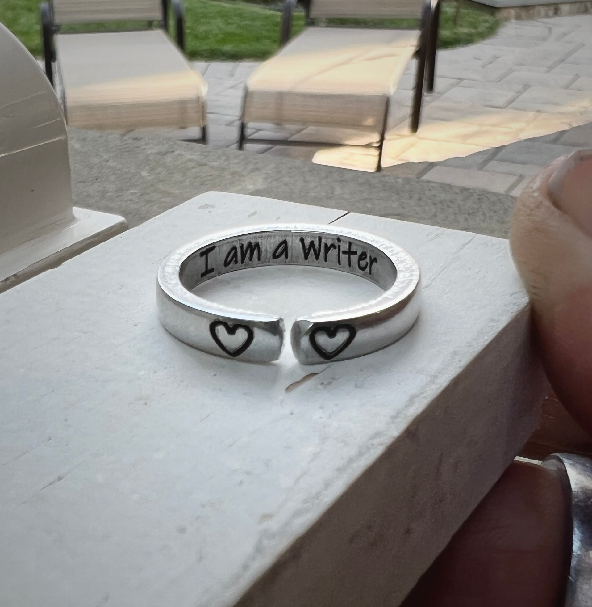 I am a Writer Ring, Aluminum and Adjustable