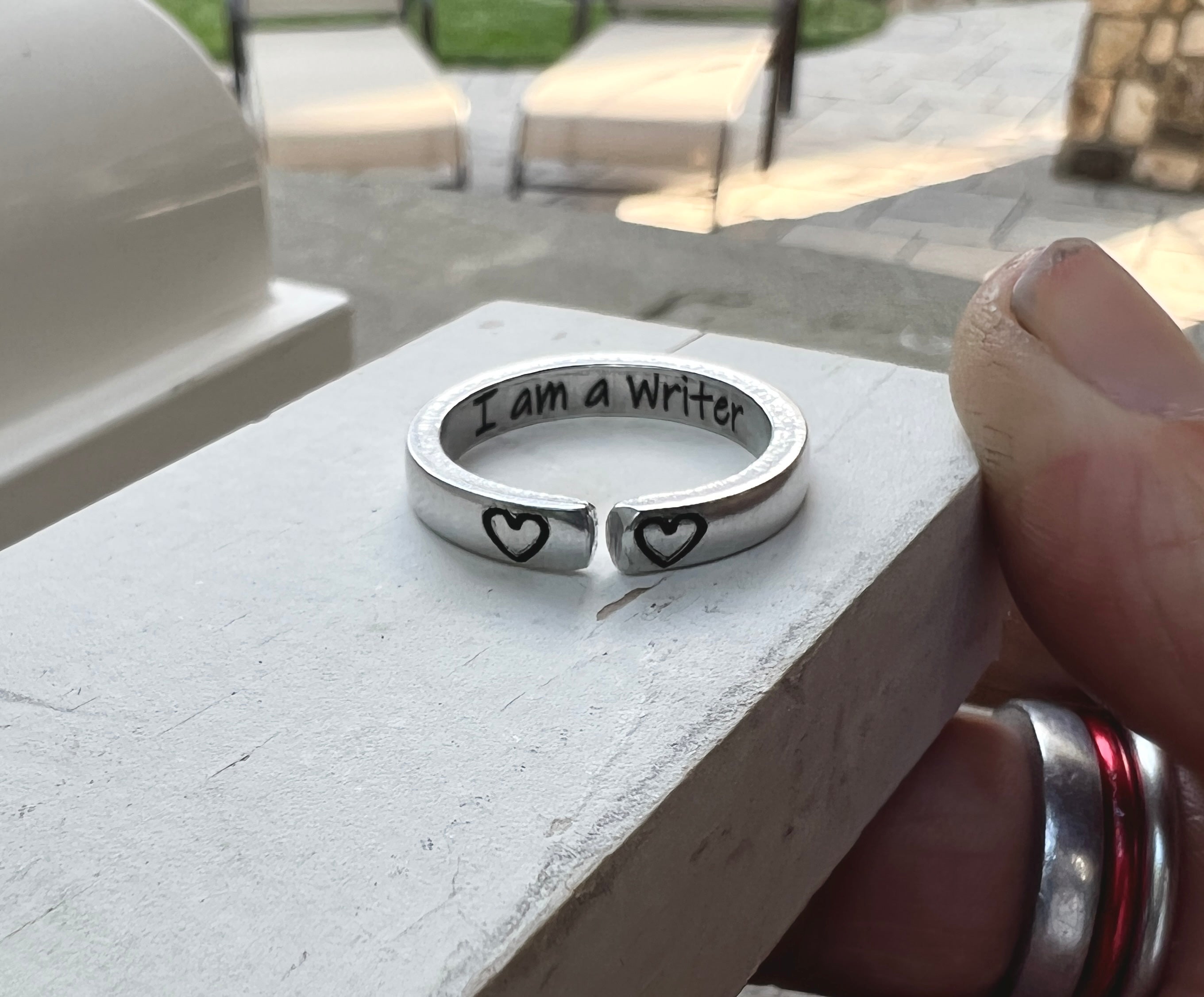 I am a Writer Ring, Aluminum and Adjustable