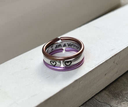 I am a Writer Ring, Aluminum and Adjustable