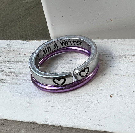 I am a Writer Ring, Aluminum and Adjustable
