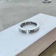 You are Enough Ring, Aluminum and Adjustable