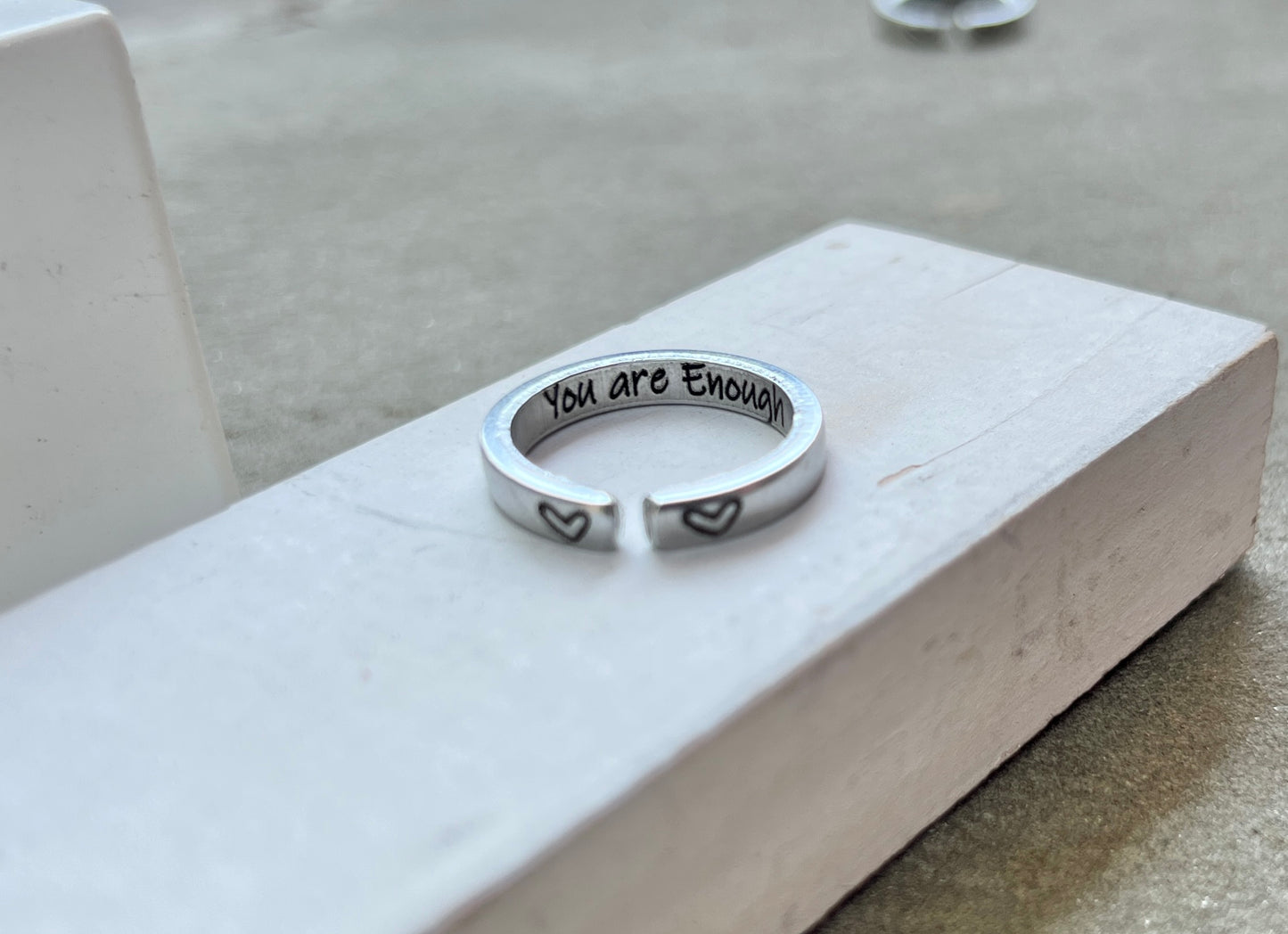 You are Enough Ring, Aluminum and Adjustable