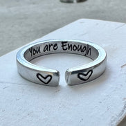 You are Enough Ring, Aluminum and Adjustable