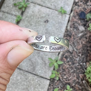 You are Enough Ring, Aluminum and Adjustable