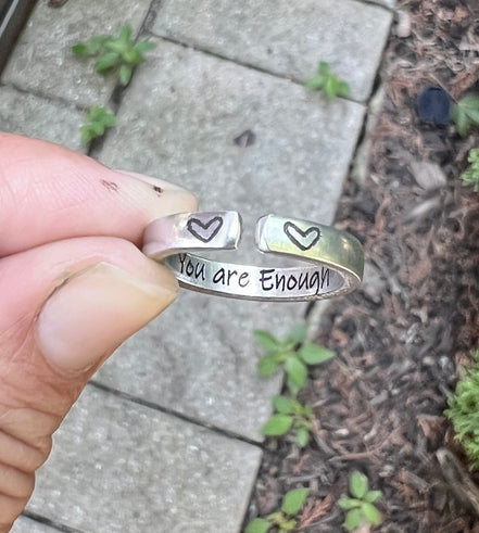 You are Enough Ring, Aluminum and Adjustable