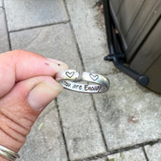 You are Enough Ring, Aluminum and Adjustable