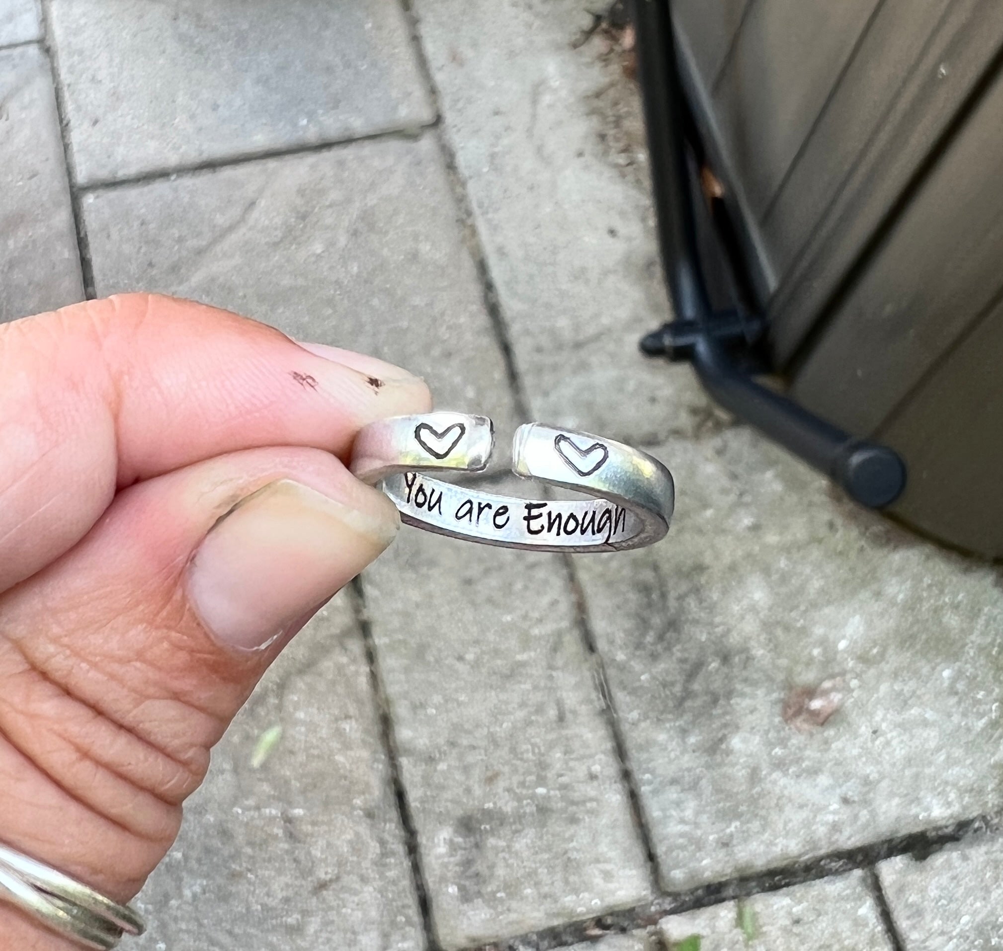 You are Enough Ring, Aluminum and Adjustable
