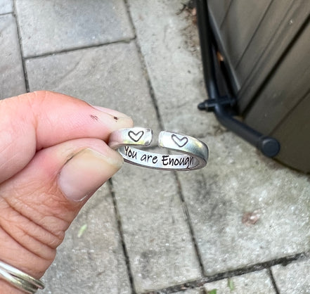 You are Enough Ring, Aluminum and Adjustable