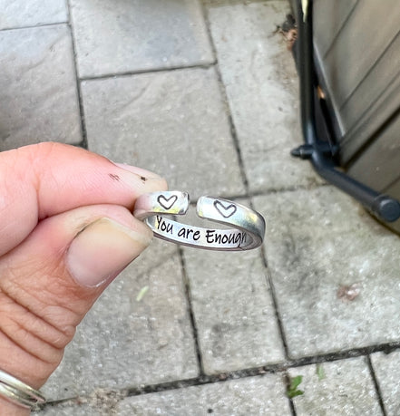 You are Enough Ring, Aluminum and Adjustable