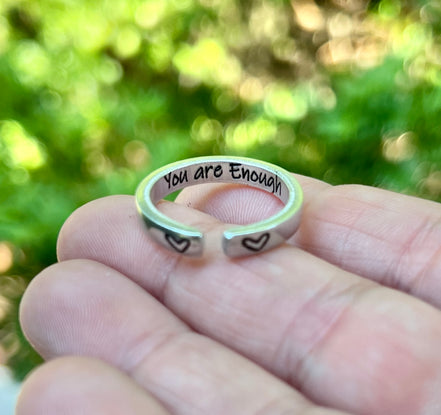 You are Enough Ring, Aluminum and Adjustable