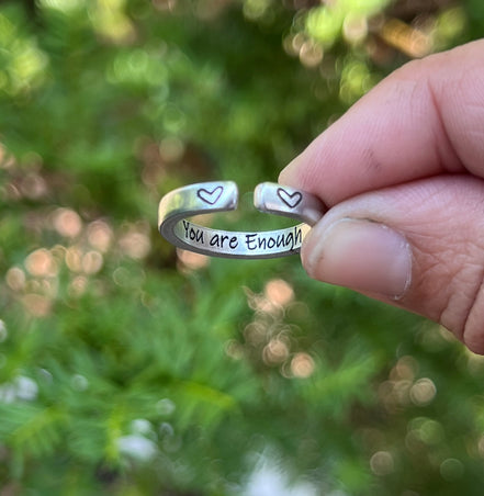 You are Enough Ring, Aluminum and Adjustable