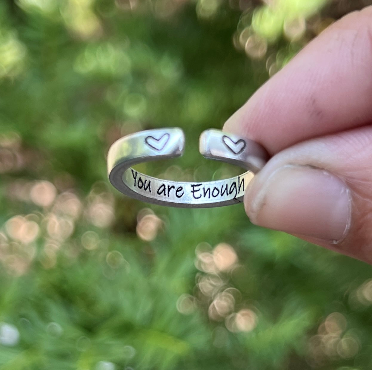 You are Enough Ring, Aluminum and Adjustable