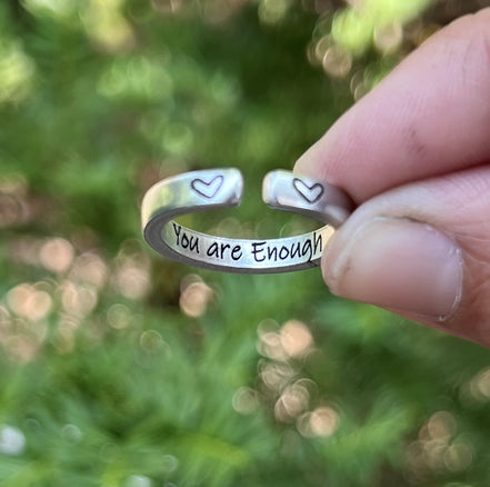 You are Enough Ring, Aluminum and Adjustable