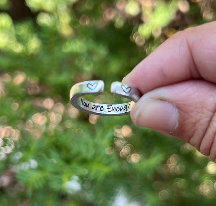 You are Enough Ring, Aluminum and Adjustable