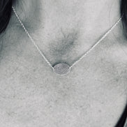 Fingerprint Necklace with Handwriting on the Back, Solid Sterling Silver
