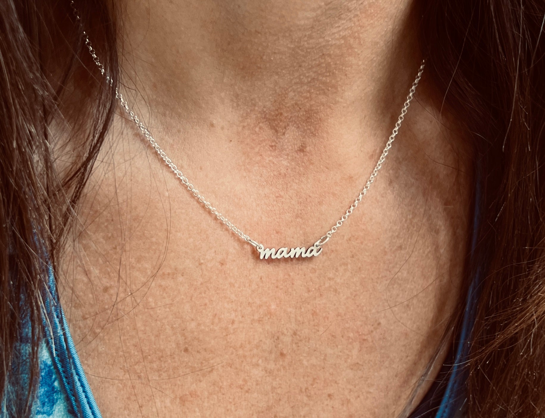Mama Necklace in Solid Sterling Silver