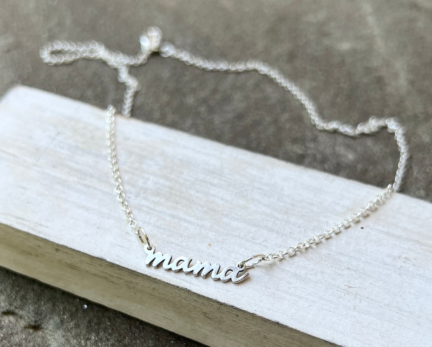 Mama Necklace in Solid Sterling Silver