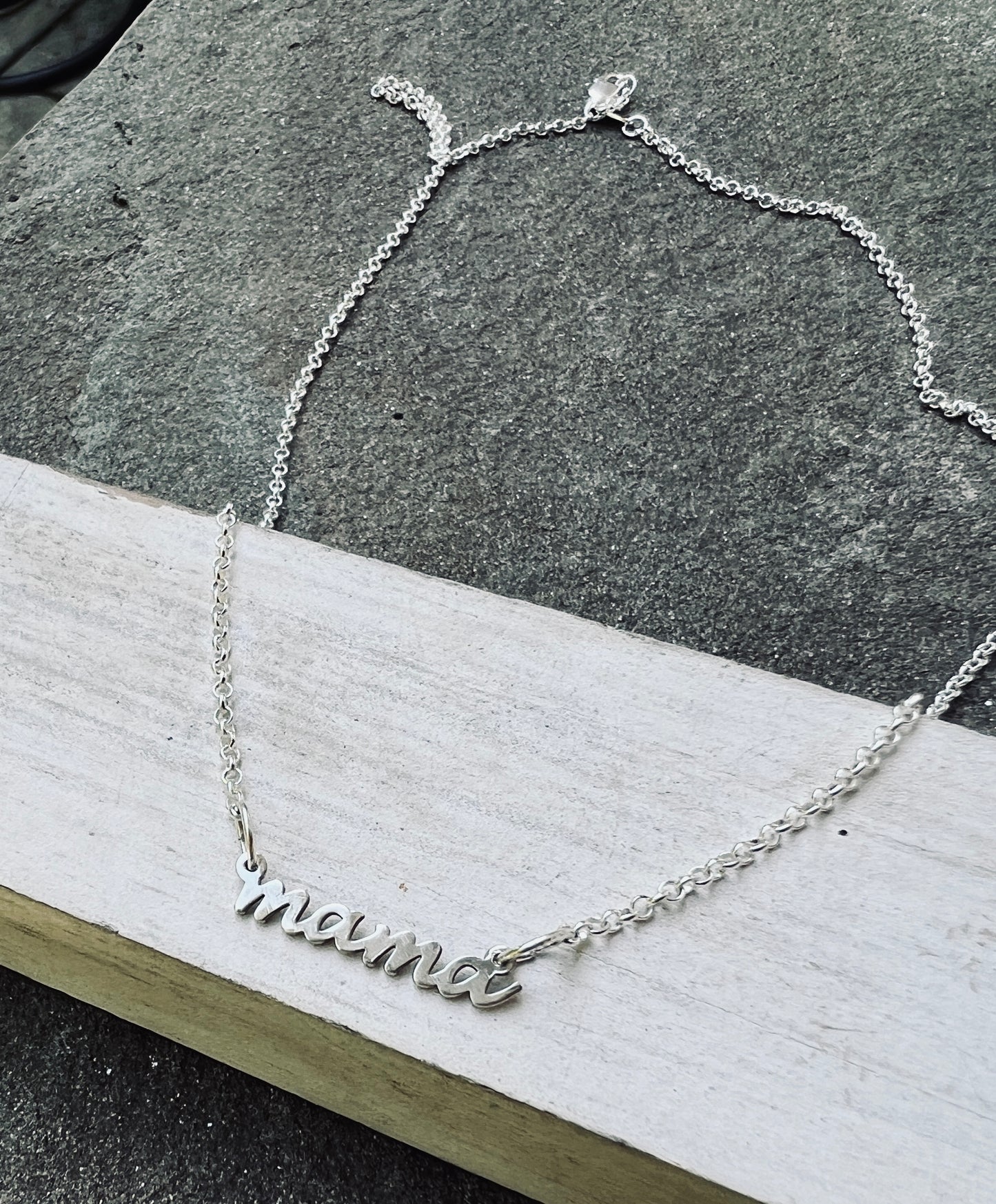 Mama Necklace in Solid Sterling Silver