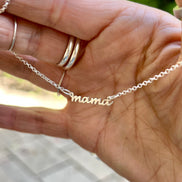 Mama Necklace in Solid Sterling Silver