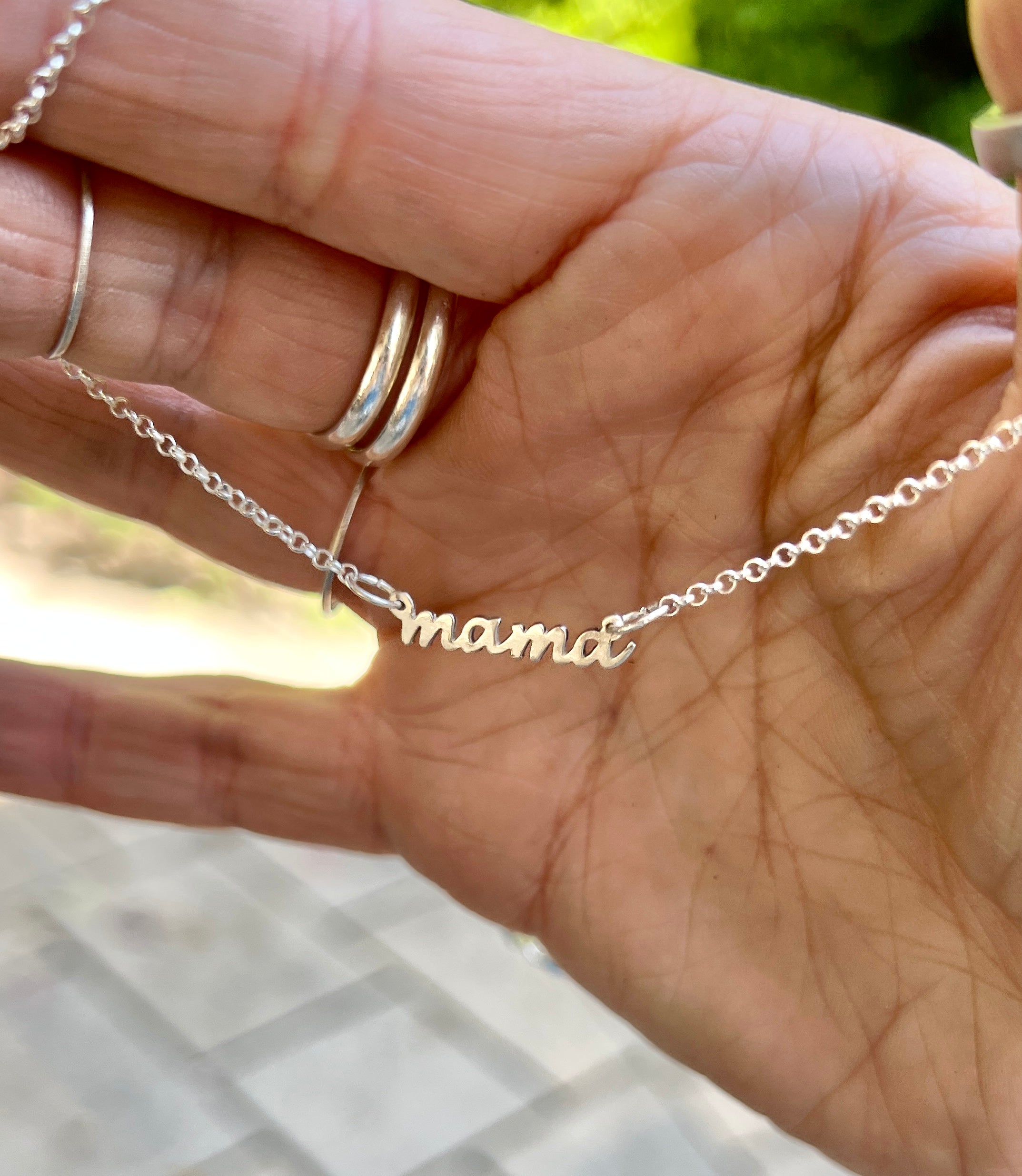 Mama Necklace in Solid Sterling Silver