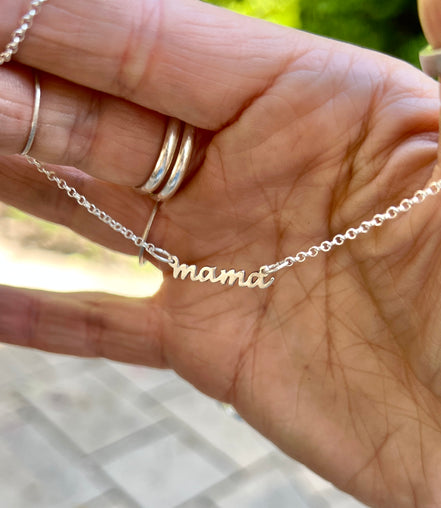 Mama Necklace in Solid Sterling Silver