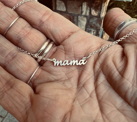 Mama Necklace in Solid Sterling Silver