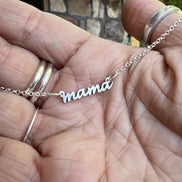 Mama Necklace in Solid Sterling Silver