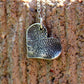 Dog Paw Print Heart Necklace in Sterling Silver