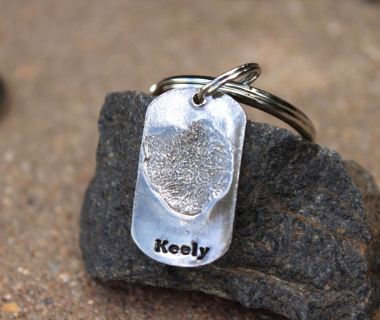 Real Portion of Paw Print Key Chain