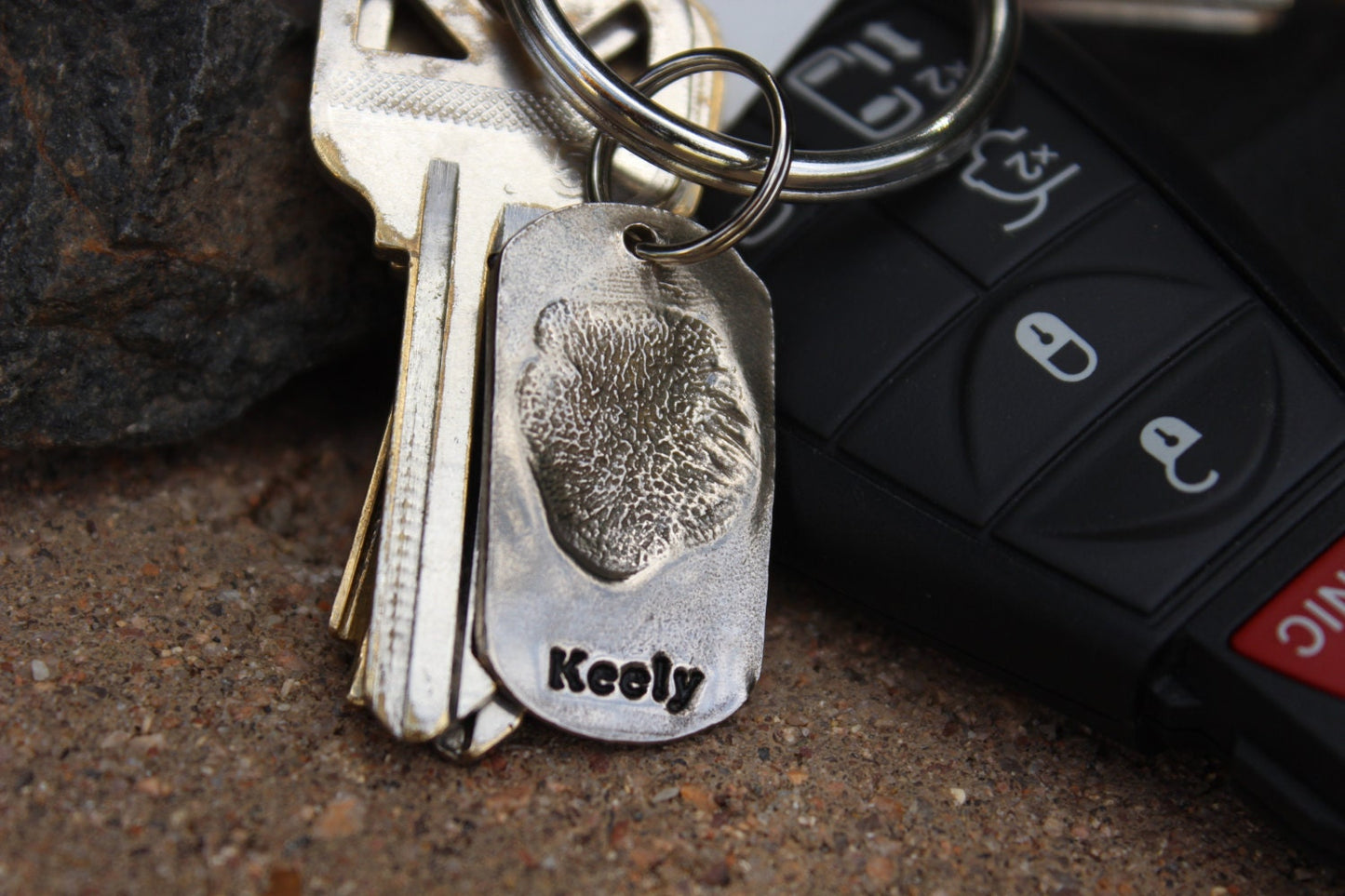 Real Portion of Paw Print Key Chain