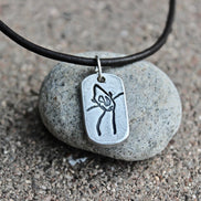 Artwork Charm Necklace, Your Child's Drawing