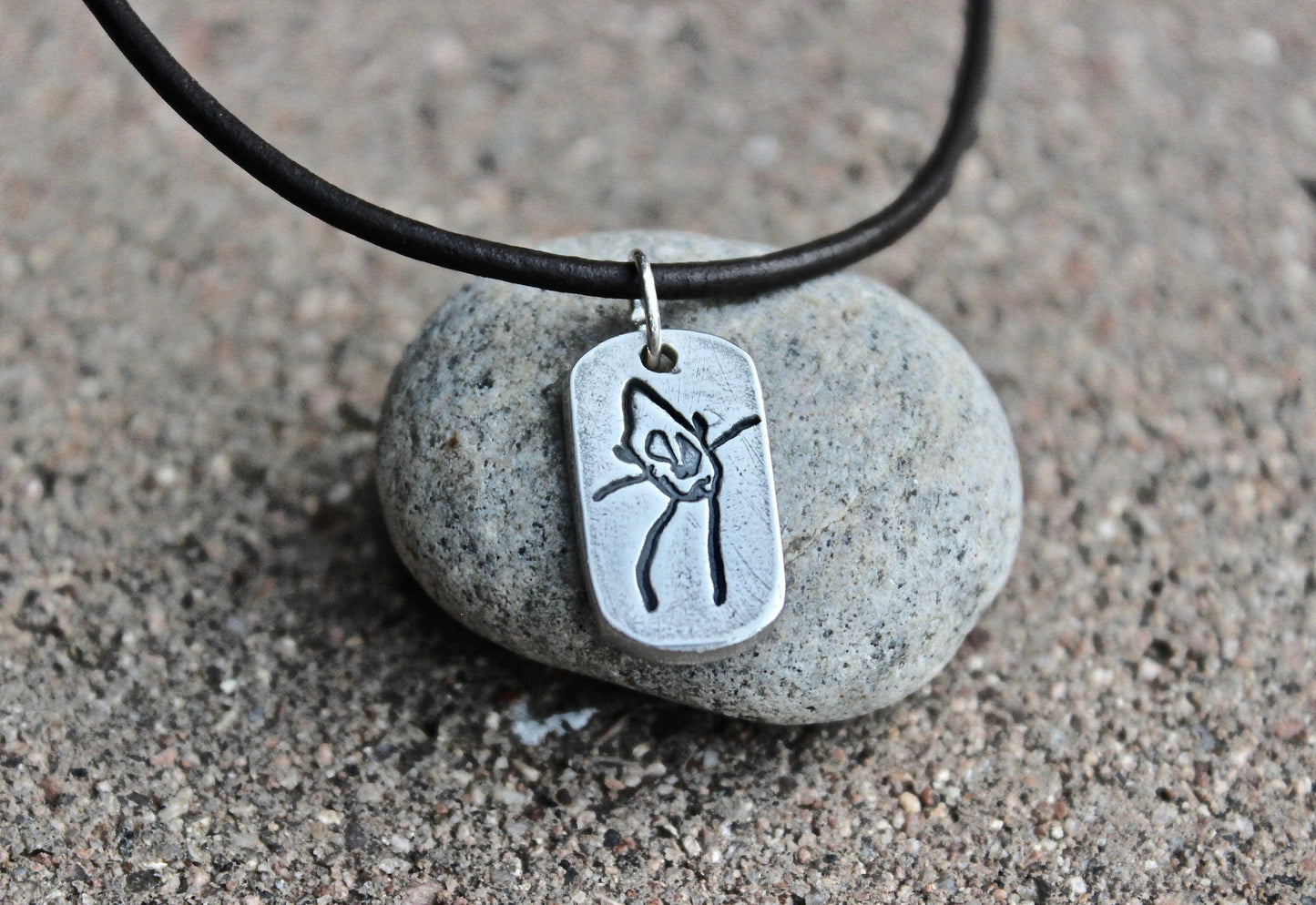 Artwork Charm Necklace, Your Child's Drawing