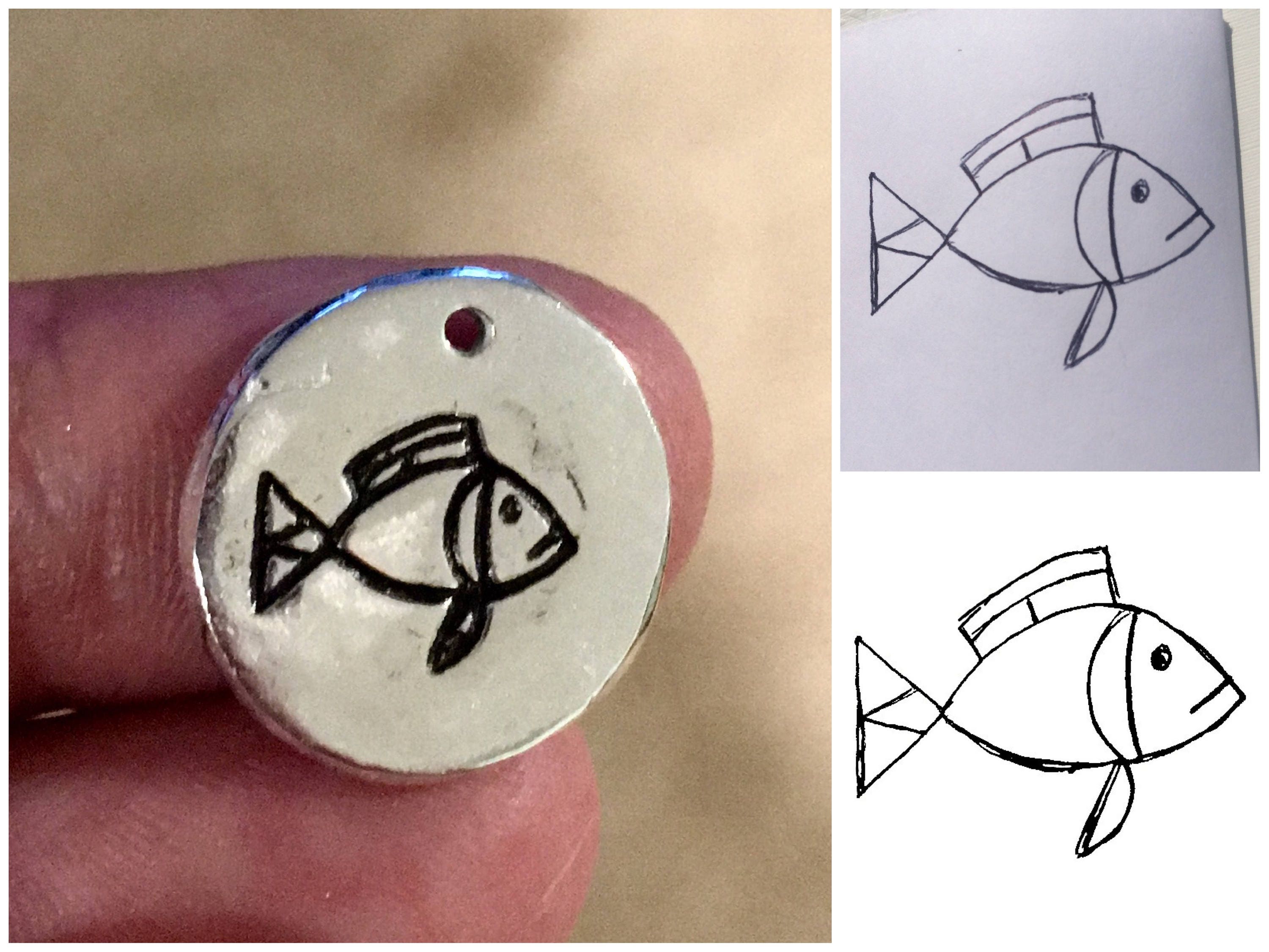 Your Child's Drawing Charm in Sterling Silver