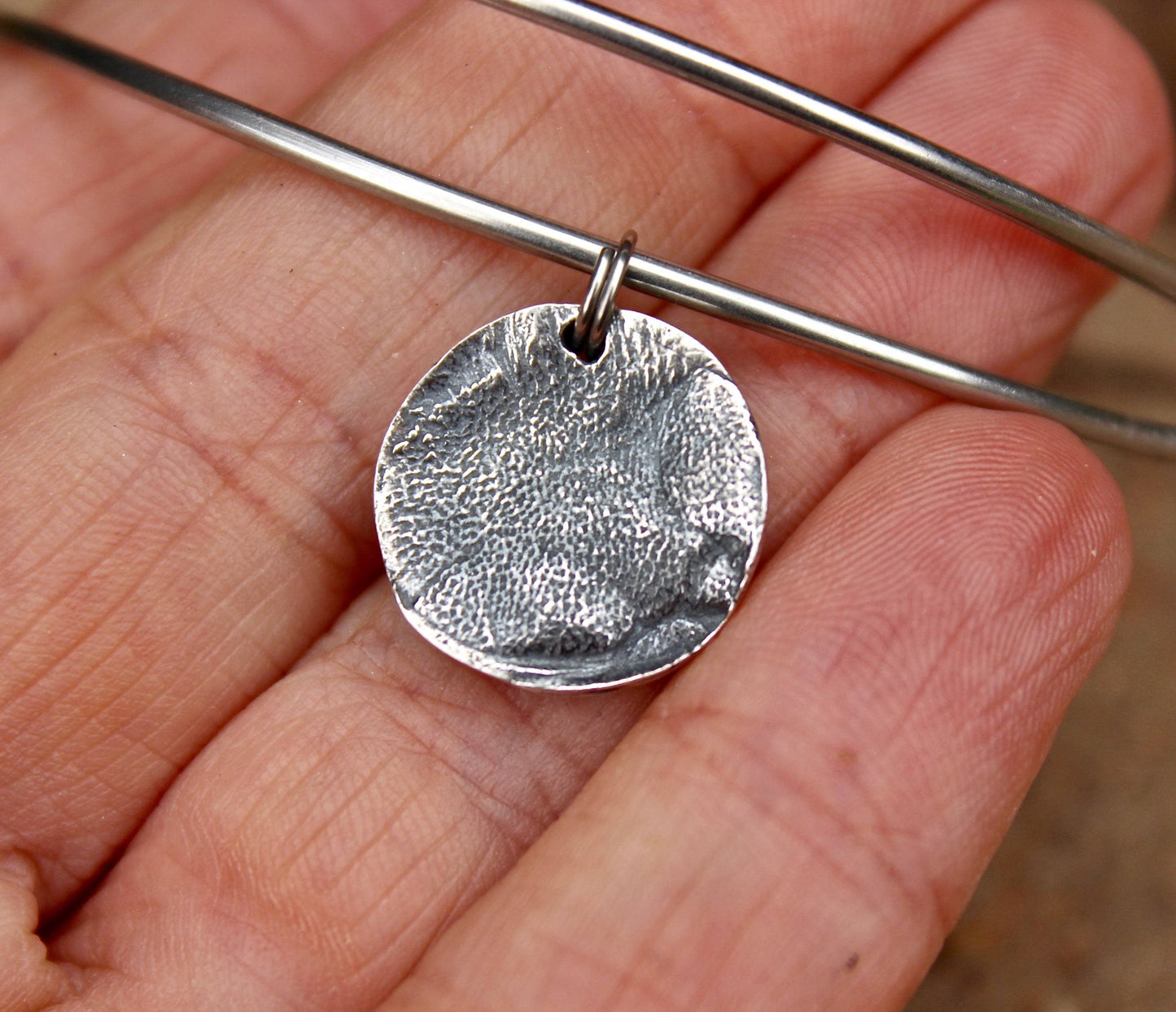 Dog Paw Print Portion in Sterling Silver