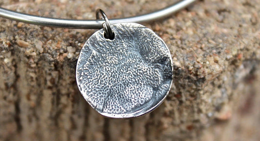 Dog Paw Print Portion in Sterling Silver