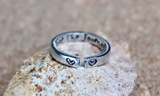 Trust the Journey Ring, Aluminum and Adjustable