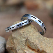 Custom Morse Code Ring, Aluminum and Adjustable