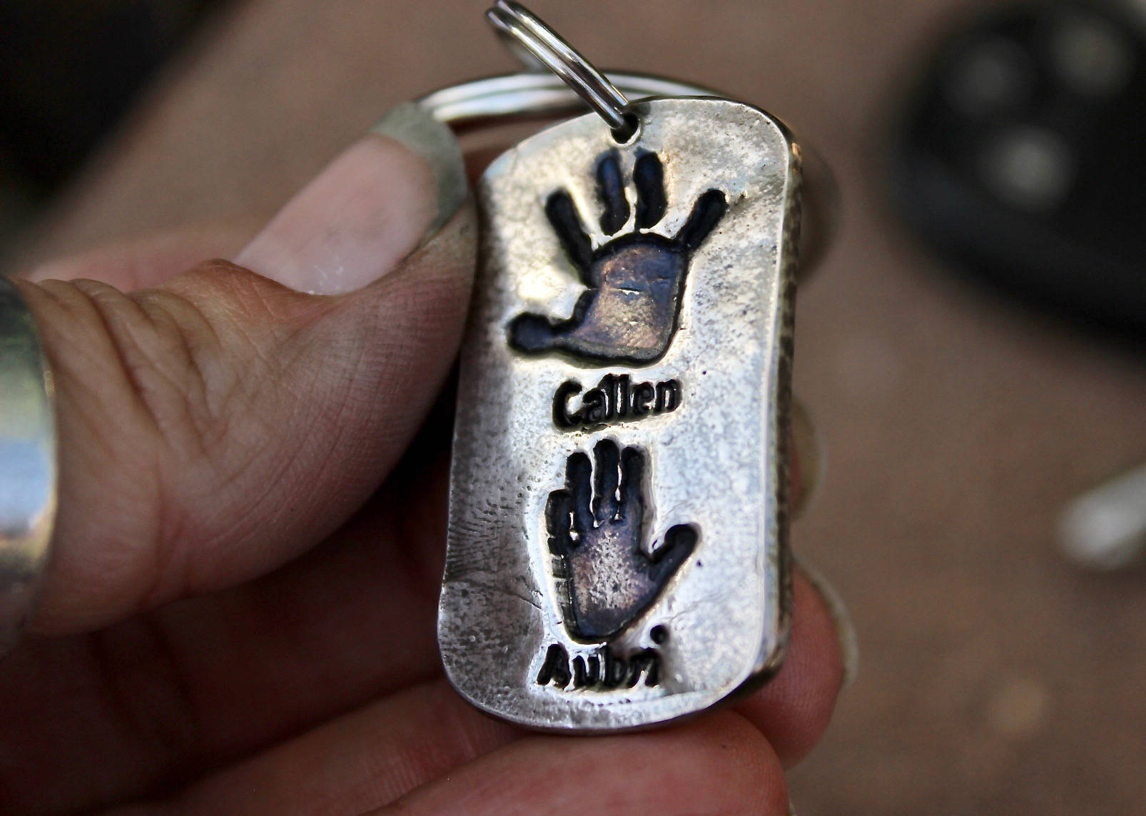 Real Handprints Keychain