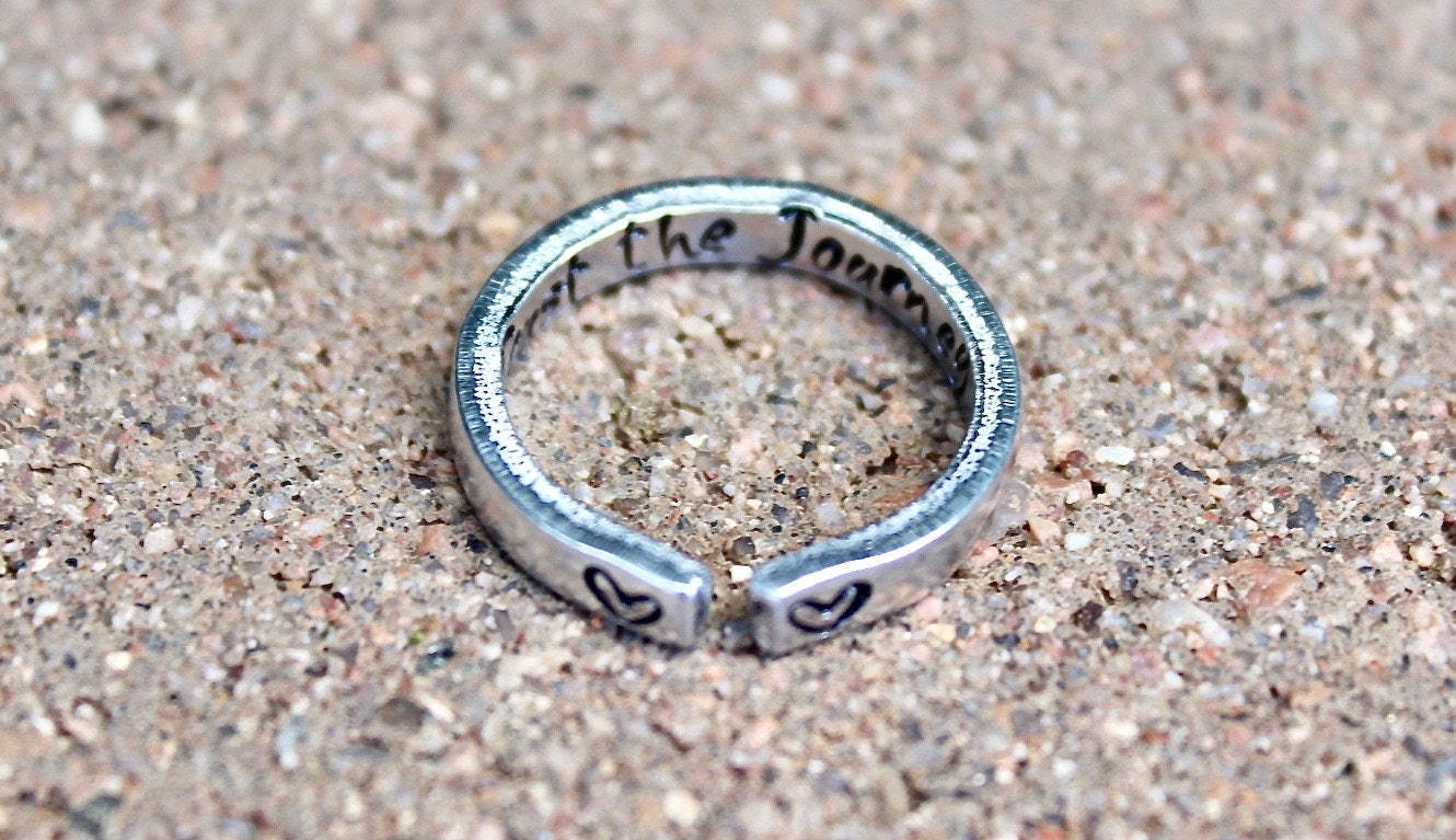 Trust the Journey Ring, Aluminum and Adjustable